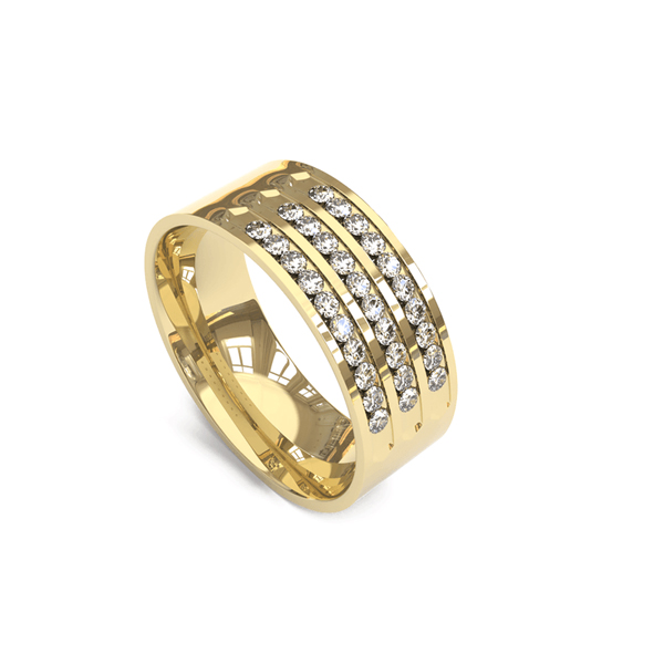 Aliança de Casamento em Ouro 10k com Zircônias - AS1457